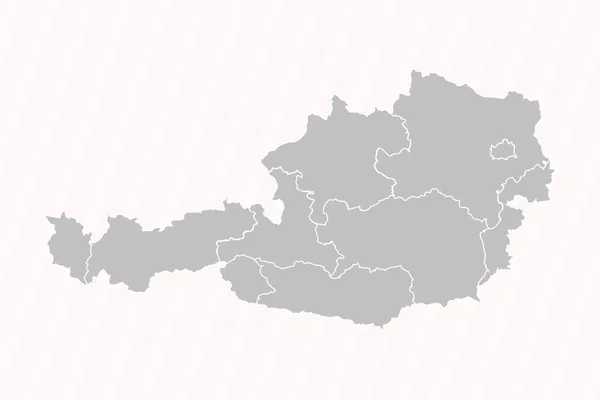 Szczegółowa Mapa Austrii Państwami Miastami — Wektor stockowy