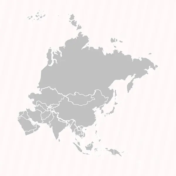 Detaillierte Karte Von Asien Mit Ländern — Stockvektor