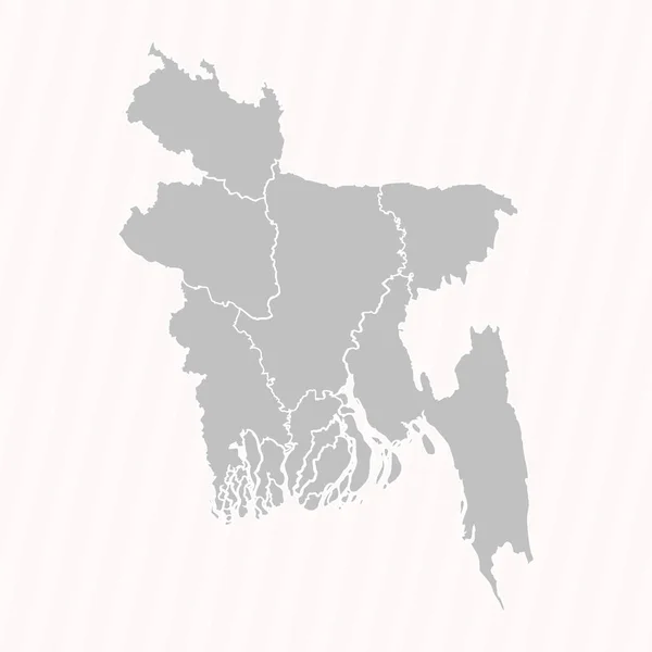 Detaillierte Karte Von Bangladesch Mit Staaten Und Städten — Stockvektor