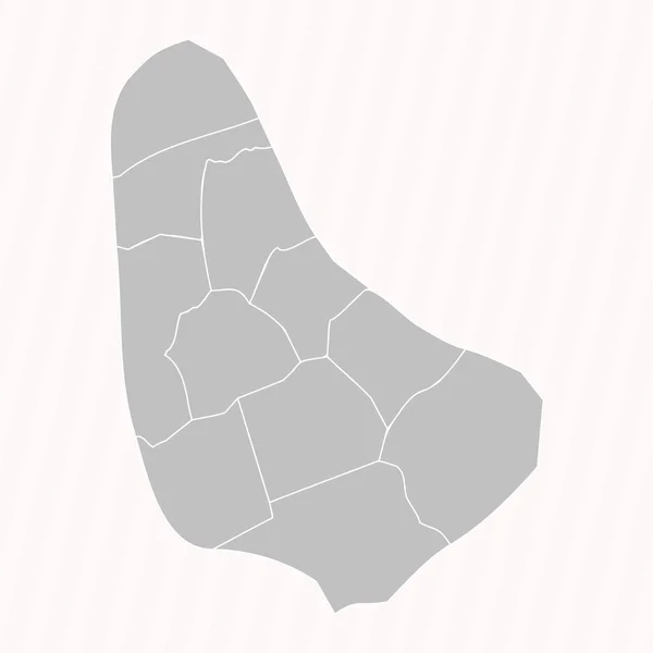 Λεπτομερής Χάρτης Των Μπαρμπάντος Κράτη Και Τις Πόλεις — Διανυσματικό Αρχείο