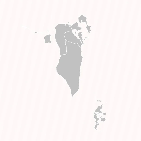 Peta Rinci Bahrain Dengan Negara Dan Kota Kota - Stok Vektor