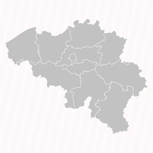 Detailed Map Belgium States Cities — Stock Vector