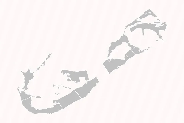 Подробная Карта Бермудских Островов Государствами Городами — стоковый вектор