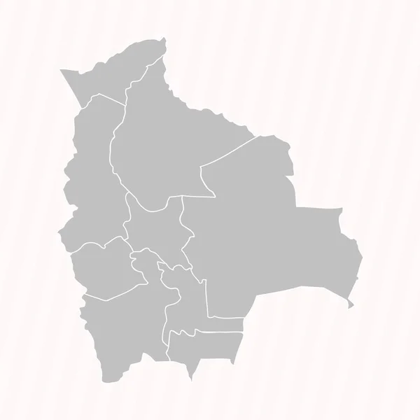 Mapa Detallado Bolivia Con Estados Ciudades — Vector de stock