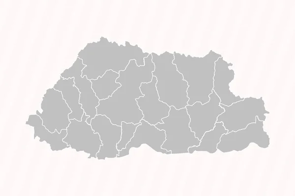 Carte Détaillée Bhoutan Avec Les États Les Villes — Image vectorielle