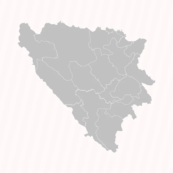 ボスニアとヘルツェゴビナの国と都市の詳細なマップ — ストックベクタ