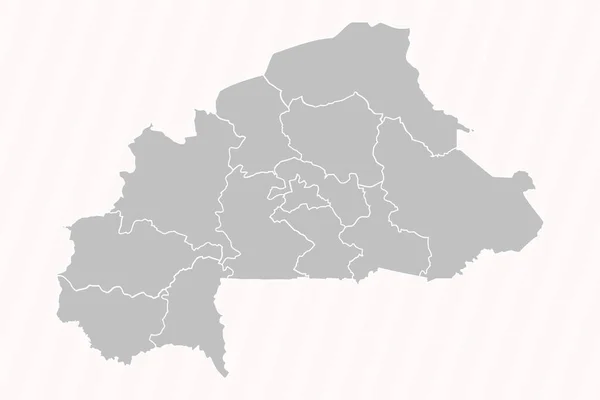 Detaljerad Karta Över Burkina Faso Med Stater Och Städer — Stock vektor