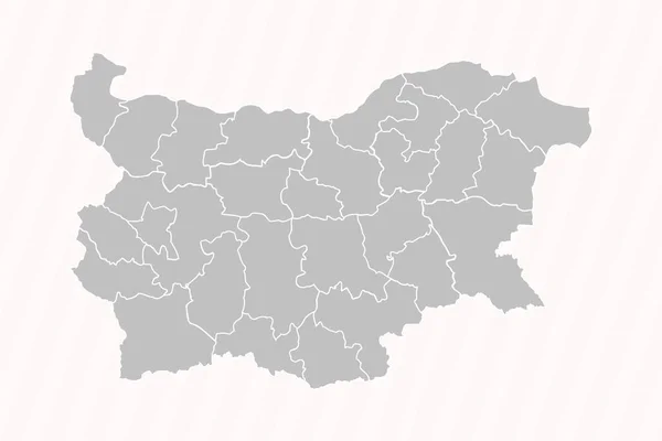 Detaljerad Karta Över Bulgarien Med Stater Och Städer — Stock vektor