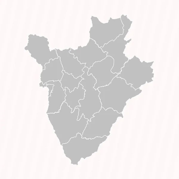 Λεπτομερής Χάρτης Του Μπουρούντι Κράτη Και Πόλεις — Διανυσματικό Αρχείο