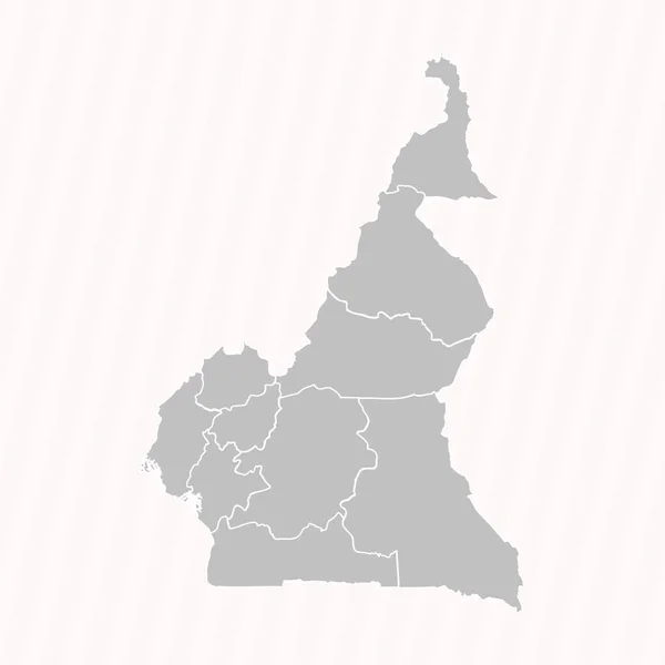 喀麦隆与国家和城市的详细地图 — 图库矢量图片
