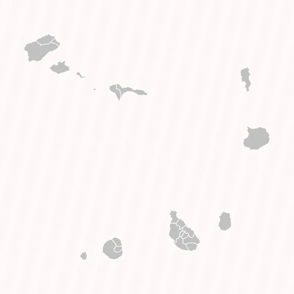 Mappa Dettagliata Capo Verde Con Stati Città — Vettoriale Stock