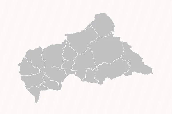Mapa Detalhado República Centro Africana Com Estados Cidades —  Vetores de Stock