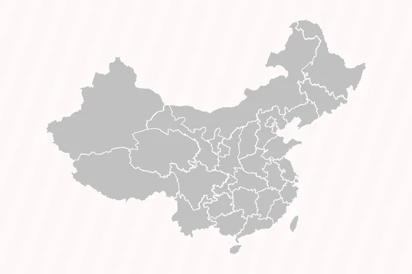 Szczegółowa Mapa Chin Państwami Miastami — Wektor stockowy