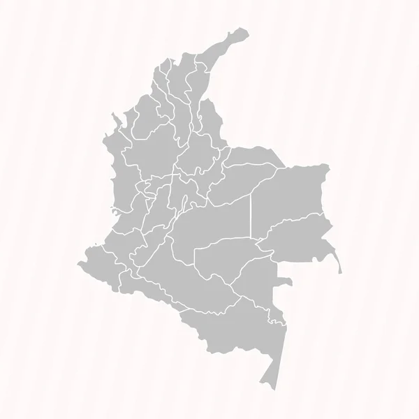 Mapa Detalhado Colômbia Com Estados Cidades —  Vetores de Stock