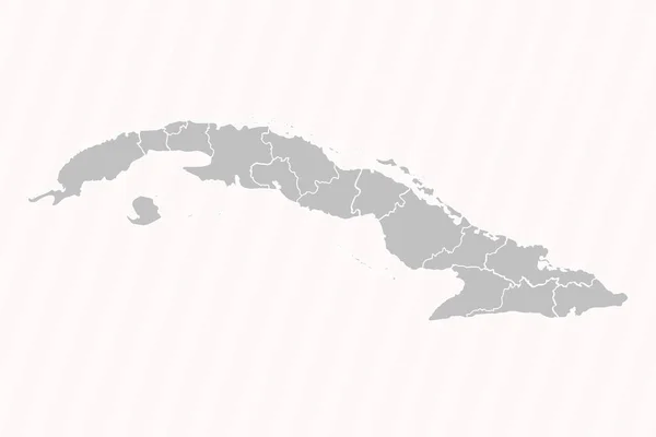 Λεπτομερής Χάρτης Της Κούβας Κράτη Και Τις Πόλεις — Διανυσματικό Αρχείο