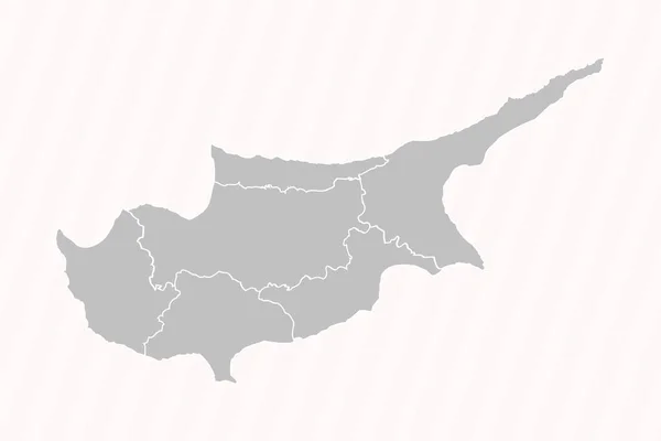 Podrobná Mapa Kypru Státy Městy — Stockový vektor