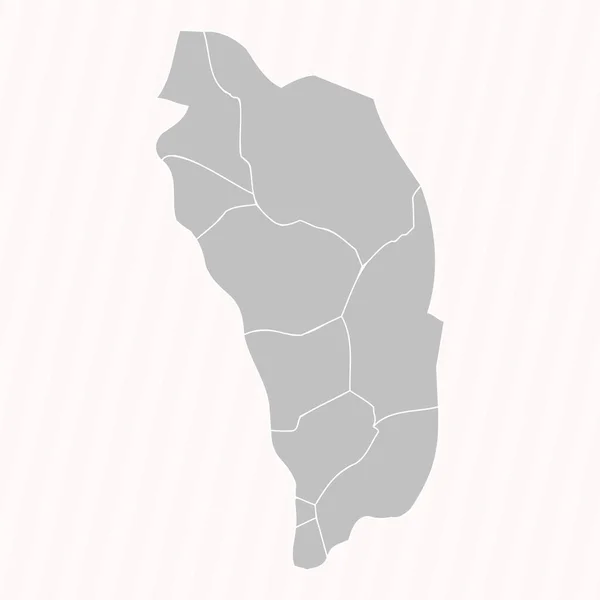 Detaillierte Karte Von Dominica Mit Bundesstaaten Und Städten — Stockvektor