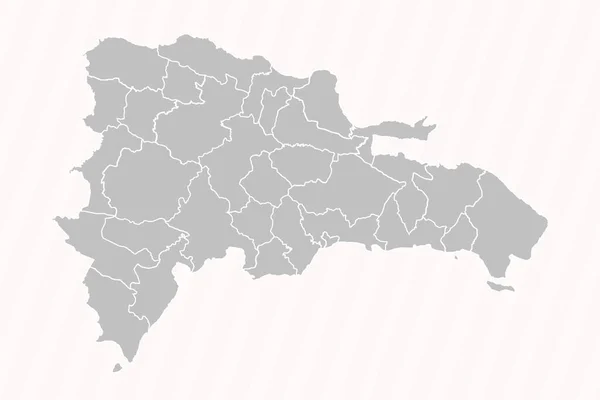 多米尼加共和国与国家和城市的详细地图 — 图库矢量图片