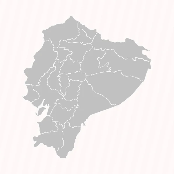 Podrobná Mapa Ekvádoru Státy Městy — Stockový vektor