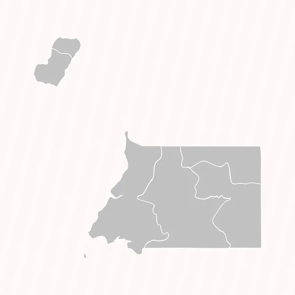 Mapa Detallado Guinea Ecuatorial Con Estados Ciudades — Vector de stock