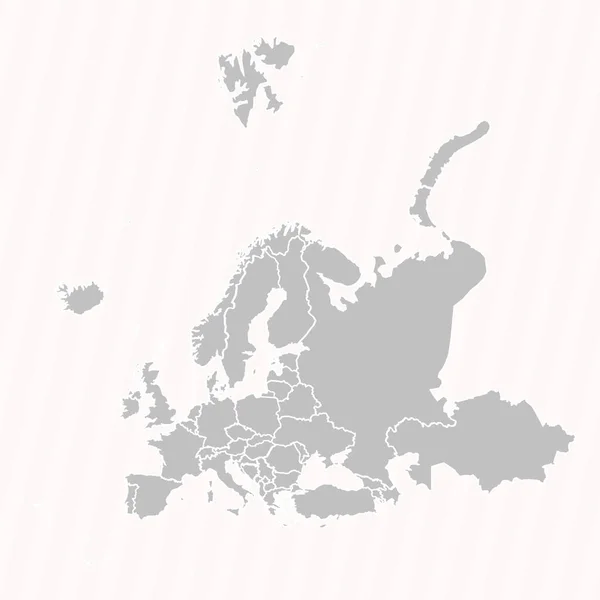 Детальна Карта Європи Країнами — стоковий вектор
