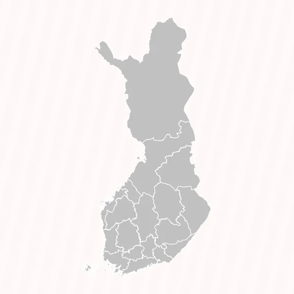 国と都市とのフィンランドの詳細な地図 — ストックベクタ