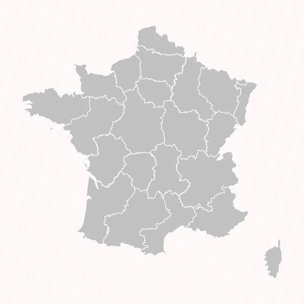Mappa Dettagliata Della Francia Con Stati Città — Vettoriale Stock