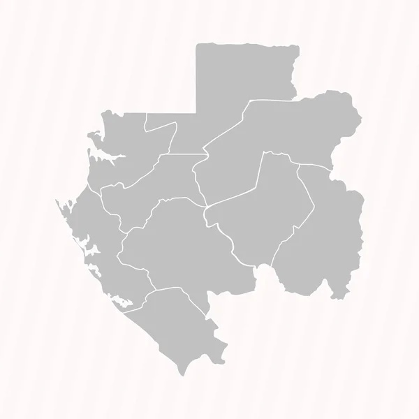 Gedetailleerde Kaart Van Gabon Met Staten Steden — Stockvector