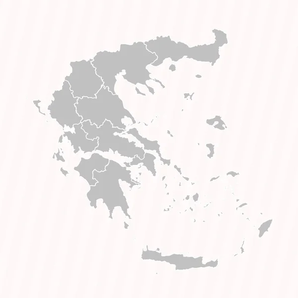 Detaillierte Karte Von Griechenland Mit Staaten Und Städten — Stockvektor