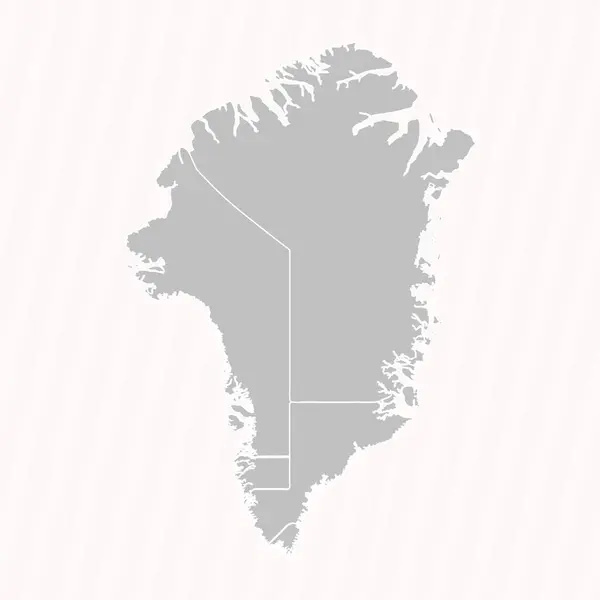 Szczegółowa Mapa Grenlandii Państwami Miastami — Wektor stockowy