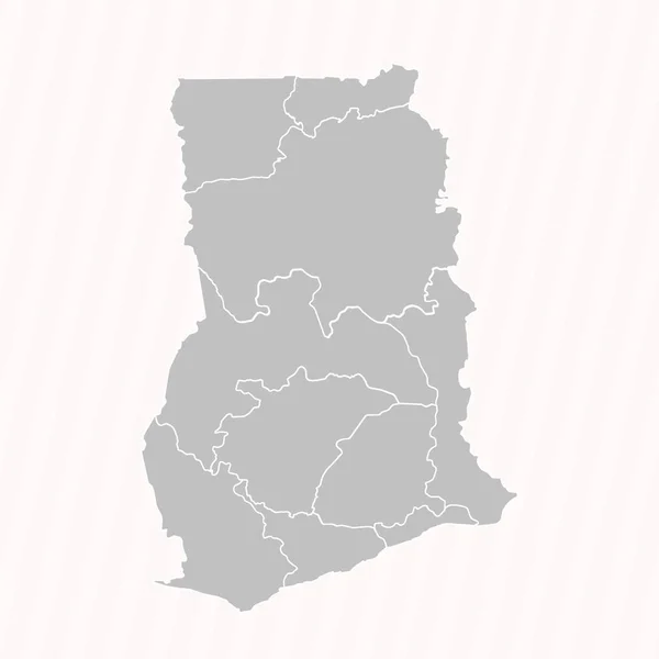 Mapa Detallado Ghana Con Estados Ciudades — Archivo Imágenes Vectoriales