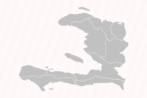 Peta Rinci Haiti Dengan Negara Negara Dan Kota Kota - Stok Vektor