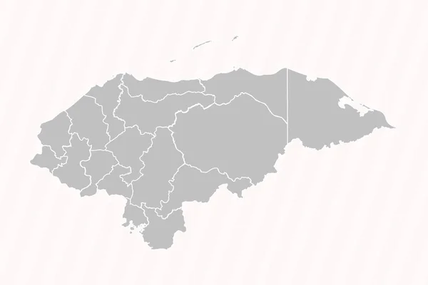 Mappa Dettagliata Honduras Con Stati Città — Vettoriale Stock