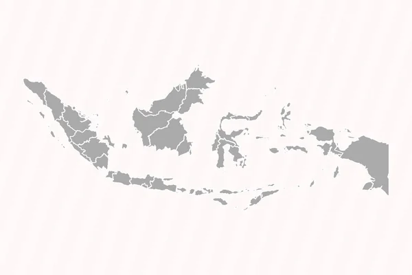 Peta Rinci Indonesia Dengan Negara Dan Kota - Stok Vektor
