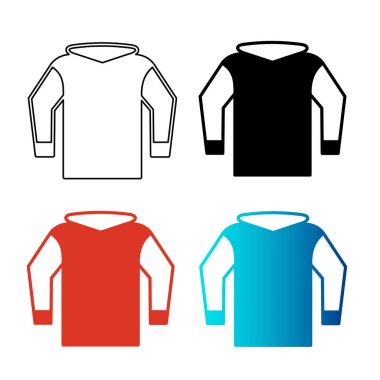 Soyut Kapüşonlu Ceket Silueti Çizimi