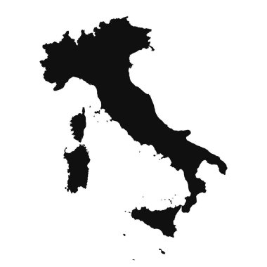 Soyut Silüet İtalya Basit Harita