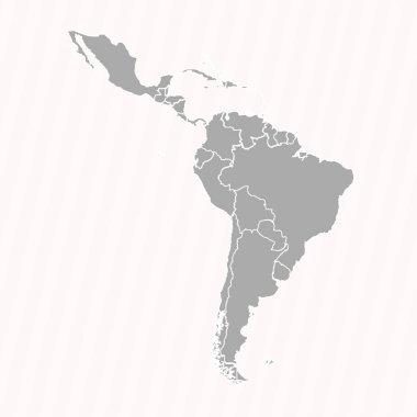 Ülkelerle birlikte Latin Amerika 'nın Ayrıntılı Haritası