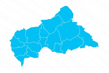 Orta Afrika Cumhuriyeti 'nin Ayrıntılı Düz Tasarım Haritası