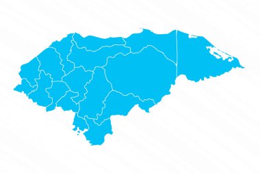 Detaylı Honduras Düz Tasarım Haritası