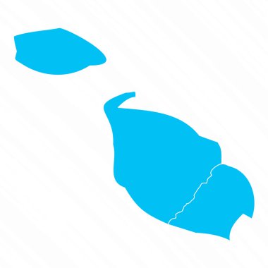 Ayrıntılı Malta Düz Tasarım Haritası