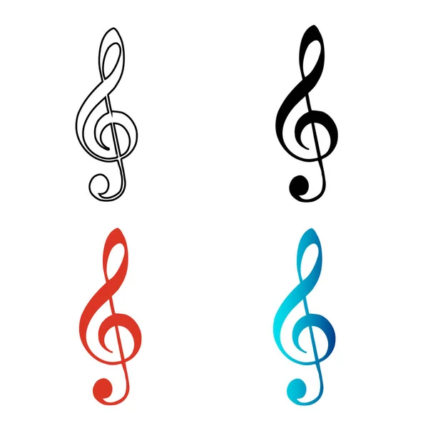 Abstract Music Treble Clef Silhouette Illustration — Stock Vector
