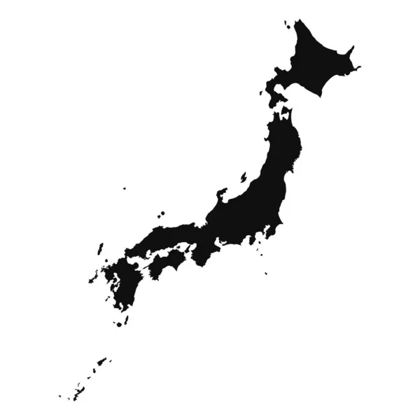 Peta Sederhana Jepang Siluet Abstrak - Stok Vektor
