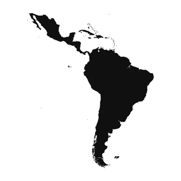 Streszczenie Sylwetka Ameryka Łacińska Prosta Mapa — Wektor stockowy