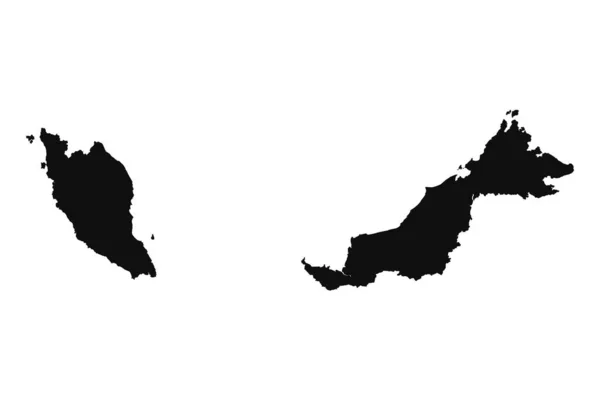 Astratto Silhouette Malesia Mappa Semplice — Vettoriale Stock