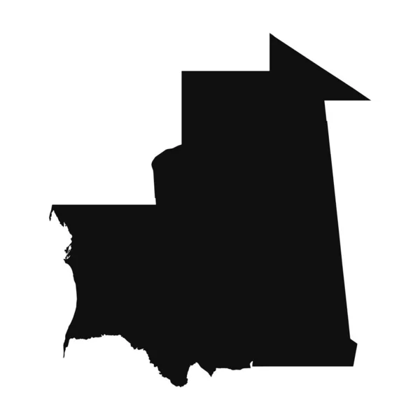Abstract Silhouette Mauritânia Mapa Simples — Vetor de Stock