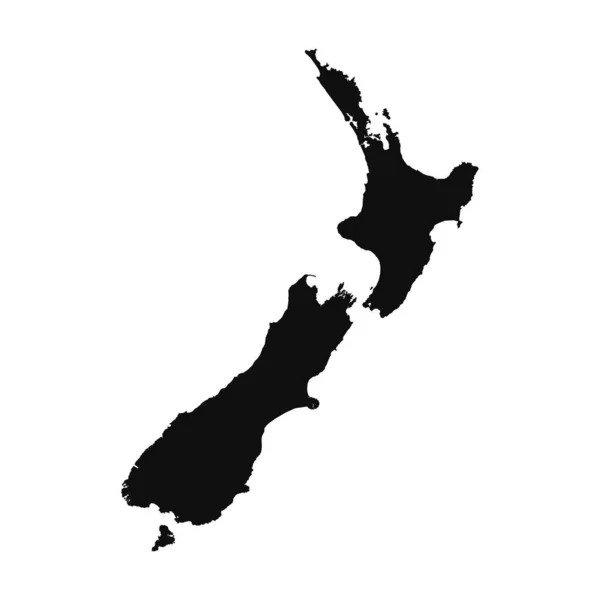 Abstrakte Silhouette Neuseeland Einfache Landkarte — Stockvektor