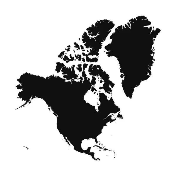 Silhouette Abstraite Amérique Nord Carte Simple — Image vectorielle