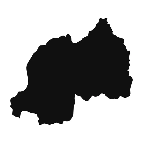 Silhouette Astratta Ruanda Mappa Semplice — Vettoriale Stock