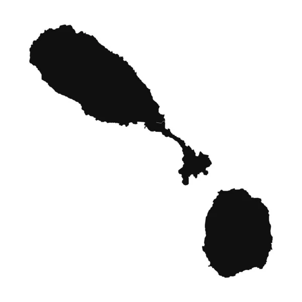 Abstrakte Silhouette Kitts Und Nevis Einfache Landkarte — Stockvektor