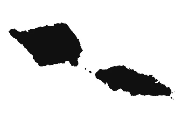 Peta Sederhana Siluet Samoa Abstrak - Stok Vektor
